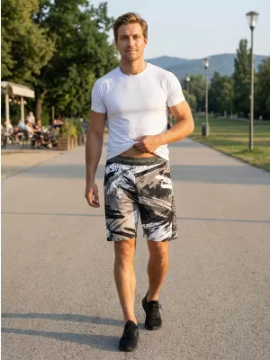 Muške premium funkcionalne kratke hlače ALTISPORT VOJ/ALM014KRA01 CRNO SIVA