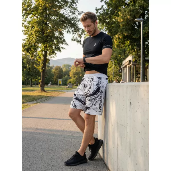  Muške premium funkcionalne kratke hlače ALTISPORT VOJ/ALM071KRA01 CRNO-BIJELO 