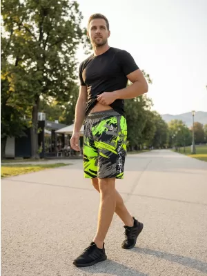 Muške premium funkcionalne kratke hlače ALTISPORT VOJ/ALM014KRA01 CRNO I ZELENO