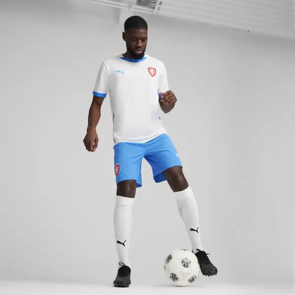  Nogometni dres PUMA FACR AWAY JERSEY REPLICA 774128_02 PUMA BIJELA/ZAPALJENA PLAVA 