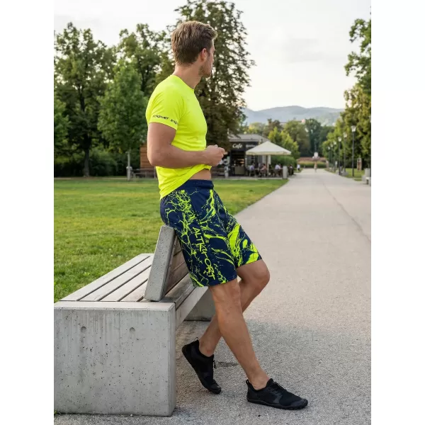  Muške premium funkcionalne kratke hlače ALTISPORT VOJ/ALM071KRA01 TAMNOPLAVA/ŽUTA 