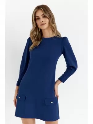 Haljina MAKOVER K148 TAMNOPLAVA