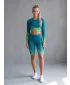 Ženske tajice iznad koljena premium ALTISPORT VOJ/ALW109LEG02 SMARAGDNO/FLUO ŽUTA