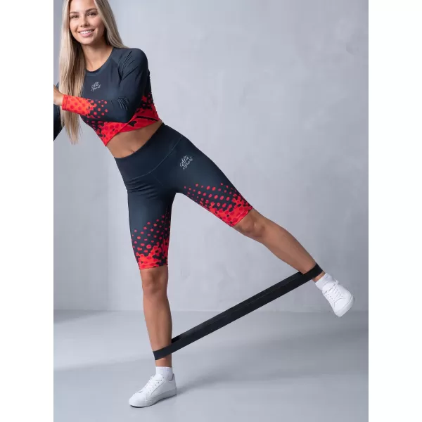  Ženske tajice iznad koljena premium ALTISPORT VOJ/ALW109LEG02 CRVENO-CRNA 
