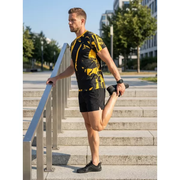  Muška premium funkcionalna majica ALTISPORT VOJ/ALM079TR01 CRNA I ŽUTA 
