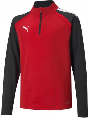 Dječja dukserica PUMA TEAMLIGA 1/4 ZIP TOP JR 657237_01 PUMA CRVENA/PUMA CRNA