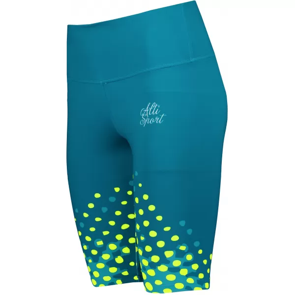  Ženske tajice iznad koljena premium ALTISPORT VOJ/ALW109LEG02 SMARAGDNO/FLUO ŽUTA 
