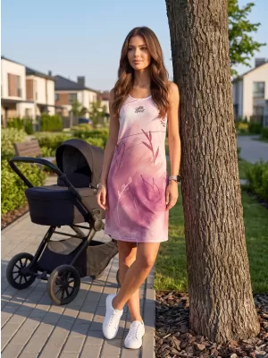 Ženska premium funkcionalna haljina ALTISPORT VOJ/ALW083SAT01 BIJELO RUŽIČASTO