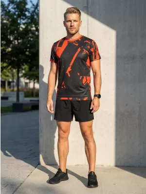 Muška premium funkcionalna majica ALTISPORT VOJ/ALM079TR01 CRNO I CRVENO
