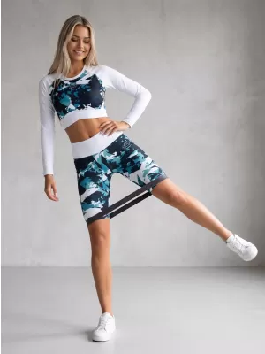 Ženske tajice iznad koljena premium ALTISPORT VOJ/ALW110LEG02 PLAVA I BIJELA