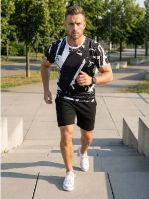 Muška premium funkcionalna majica ALTISPORT VOJ/ALM079TR01 CRNO-BIJELO
