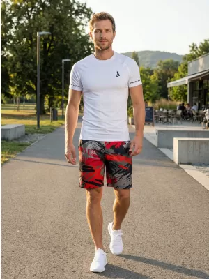 Muške premium funkcionalne kratke hlače ALTISPORT VOJ/ALM014KRA01 CRNO I CRVENO