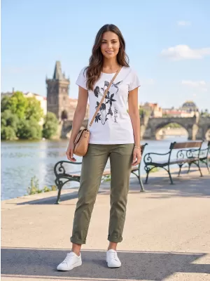 Ženska majica kratkih rukava ALTISPORT ALW191122 CRNO-BIJELO
