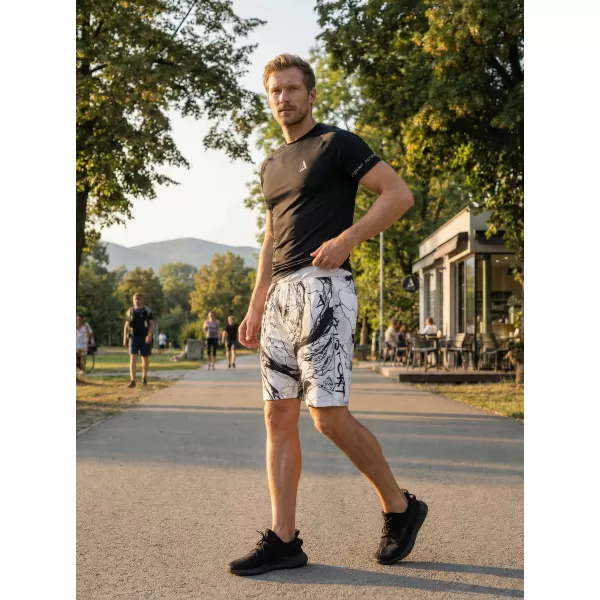 Muške premium funkcionalne kratke hlače ALTISPORT VOJ/ALM071KRA01 CRNO-BIJELO 