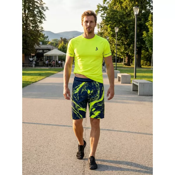  Muške premium funkcionalne kratke hlače ALTISPORT VOJ/ALM071KRA01 TAMNOPLAVA/ŽUTA 