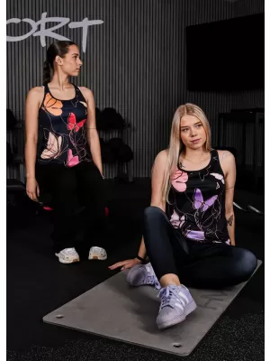 Ženska premium funkcionalna majica bez rukava ALTISPORT VOJ/ALW086TIL01 CRNA/NARANČASTA