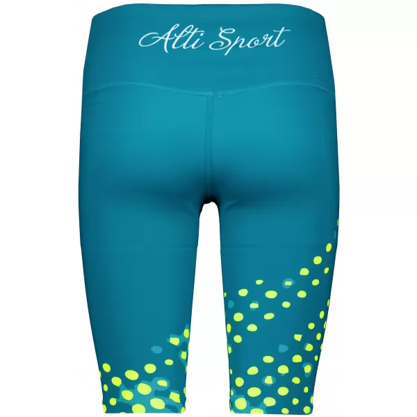  Ženske tajice iznad koljena premium ALTISPORT VOJ/ALW109LEG02 SMARAGDNO/FLUO ŽUTA 