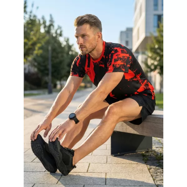  Muška premium funkcionalna majica ALTISPORT VOJ/ALM079TR01 CRNO I CRVENO 