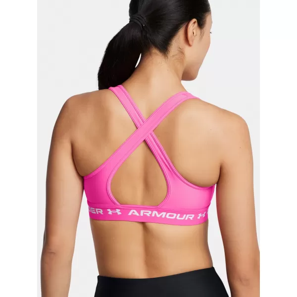  Ženski grudnjak UNDER ARMOUR CROSSBACK MID BRA 1361034-656 RUŽIČASTA 