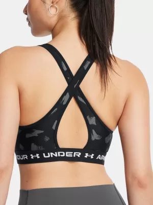 Ženski grudnjak UNDER ARMOUR CROSSBACK MID PRINT 1361042-009 CRNA