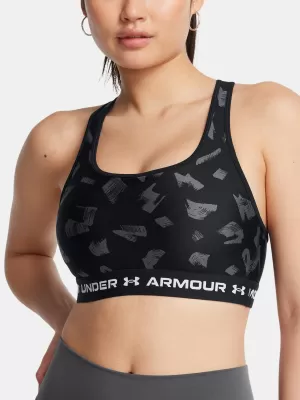Ženski grudnjak UNDER ARMOUR CROSSBACK MID PRINT 1361042-009 CRNA
