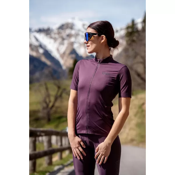  Ženski biciklistički dres NORDBLANC MILE NBSLF8216 TAMNOLJUBIČASTA 