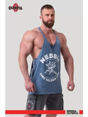 Washed muscle back stringer GOLDEN AGE 791 BLUE Nebbia