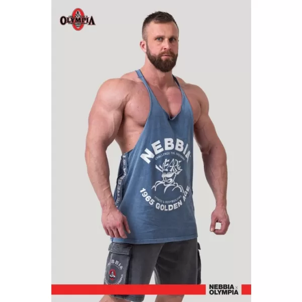  Washed muscle back stringer GOLDEN AGE 791 BLUE Nebbia 