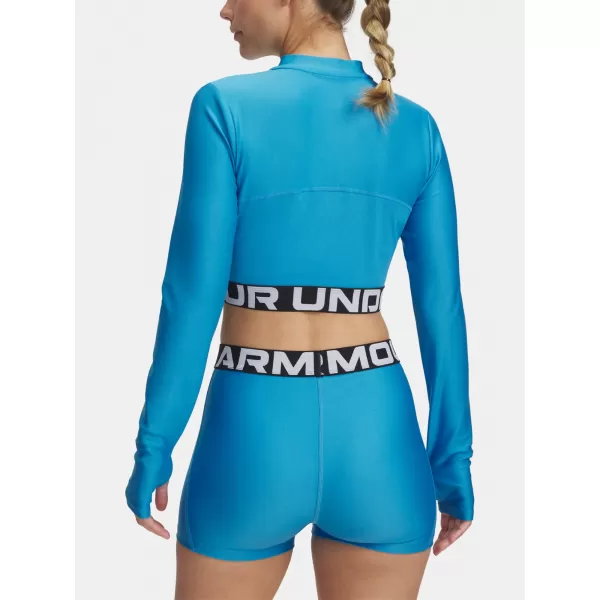  Ženska majica kratkih rukava UNDER ARMOUR HEATGEAR RIB 1/4 ZIP LS 1388692-453 PLAVA 