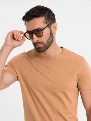 Košulja OMBRE OM-TSBS-0236 SMEĐI