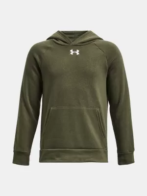 Trenirka za dječake UNDER ARMOUR RIVAL FLEECE HOODIE 1379792-390 ZELENA