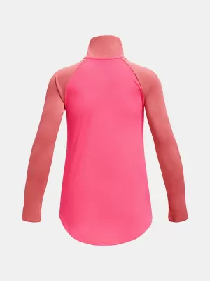 Majica za djevojčice UNDER ARMOUR TECH GRAPHIC 1/2 ZIP 1377586-683 RUŽIČASTA
