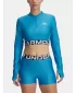 Ženska majica kratkih rukava UNDER ARMOUR HEATGEAR RIB 1/4 ZIP LS 1388692-453 PLAVA