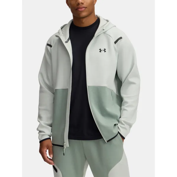  Muški sweatshirt UNDER ARMOUR UNSTOPPABLE FLC FZ HD EU 1389352-377 ZELENA 