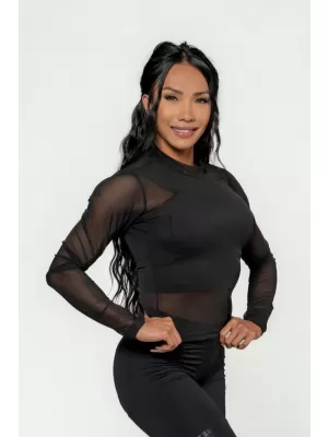 Ženski top s dugim rukavima INTENSE Sheer 847 Gold BLACK/GOLD Nebbia
