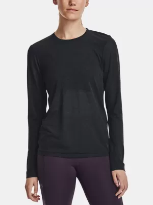 Ženska majica kratkih rukava UNDER ARMOUR SEAMLESS STRIDE LS 1375699-001 CRNA