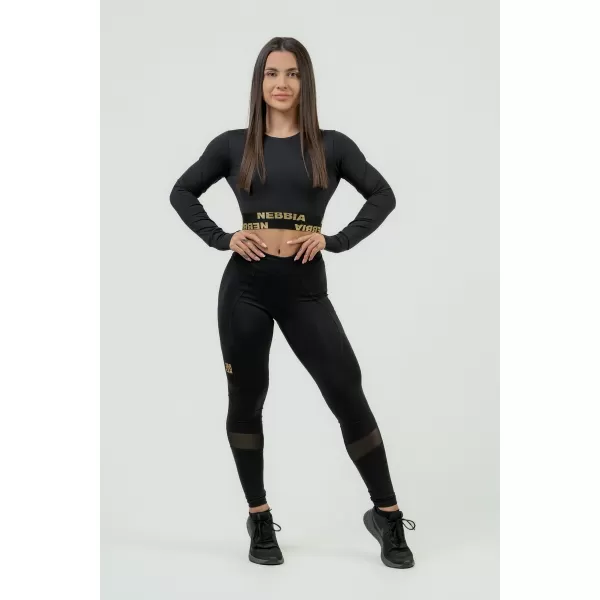  Ženske oblikovane push-up tajice INTENSE Srcolike 843 CRNE/ZLATNE Nebbia 