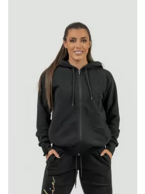 Ženska sportska majica s kapuljačom INTENSE Signature 845 BLACK Nebbia