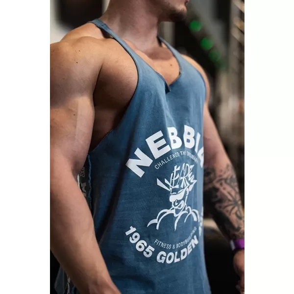  Washed muscle back stringer GOLDEN AGE 791 BLUE Nebbia 