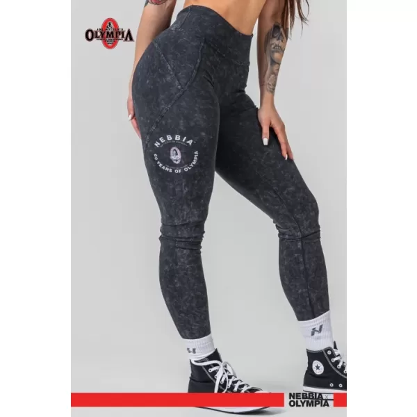  Isprane tajice s visokim strukom GYM WARRIOR 776 BLACK Nebbia 