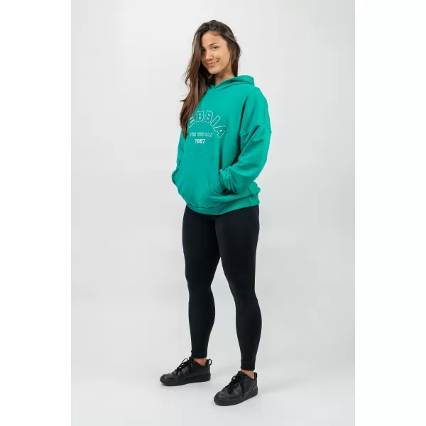  Oversize majica s kapuljačom GYM RAT 256 GREEN Nebbia 