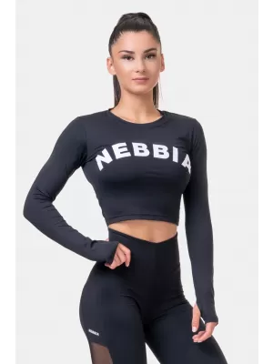 Sportski HERO skraćeni top dugih rukava 585 BLACK Nebbia