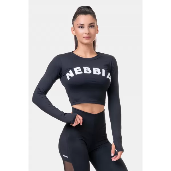  Sportski HERO skraćeni top dugih rukava 585 BLACK Nebbia 