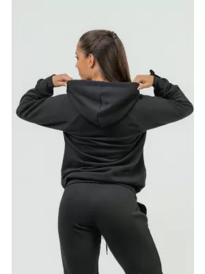Ženska sportska majica s kapuljačom INTENSE Signature 845 BLACK Nebbia