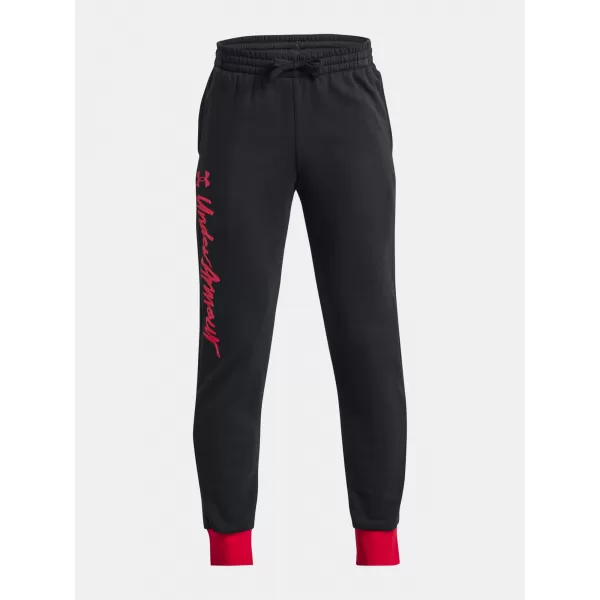 Trenirke za dječake UNDER ARMOUR RIVAL FLEECE SCRIPT JGRS 1379789-001 CRNA 