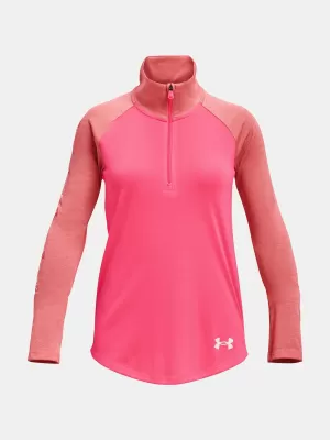 Majica za djevojčice UNDER ARMOUR TECH GRAPHIC 1/2 ZIP 1377586-683 RUŽIČASTA