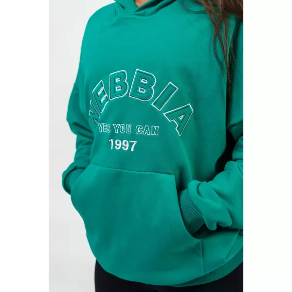  Oversize majica s kapuljačom GYM RAT 256 GREEN Nebbia 