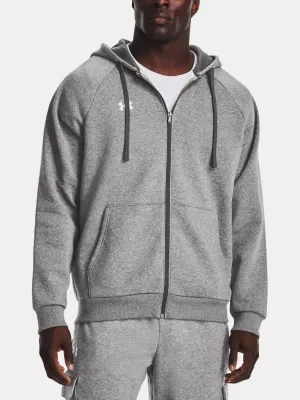 Muški sweatshirt UNDER ARMOUR RIVAL FLEECE FZ HOODIE 1379767-025 SIVA