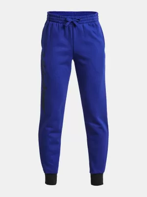 Trenirke za dječake UNDER ARMOUR RIVAL FLEECE SCRIPT JGRS 1379789-400 PLAVA