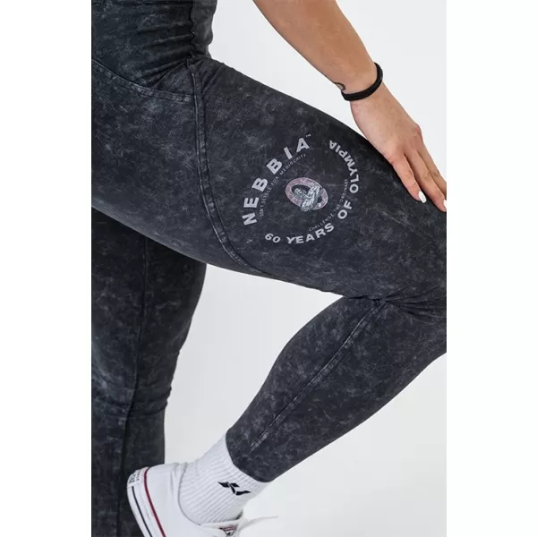  Isprane tajice s visokim strukom GYM WARRIOR 776 BLACK Nebbia 